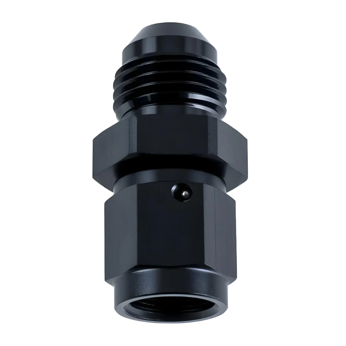 Nitrous Outlet 4AN Swivel x 6AN Expander Straight Fitting - Female/Male (BLACK)