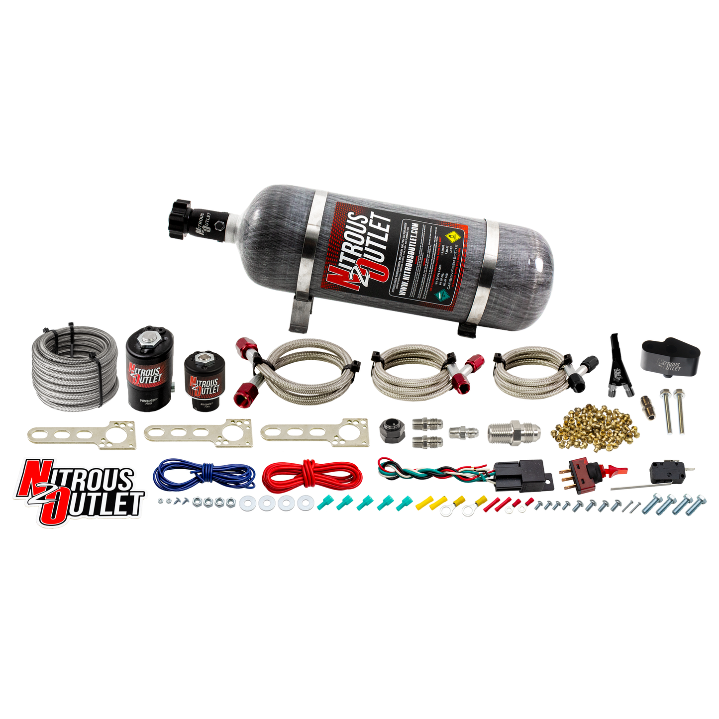 Nitrous Outlet Nissan 2003-2006 350Z Single Nozzle System - Gas/E85 (5-55psi)(35-200HP)(12lb Bottle)