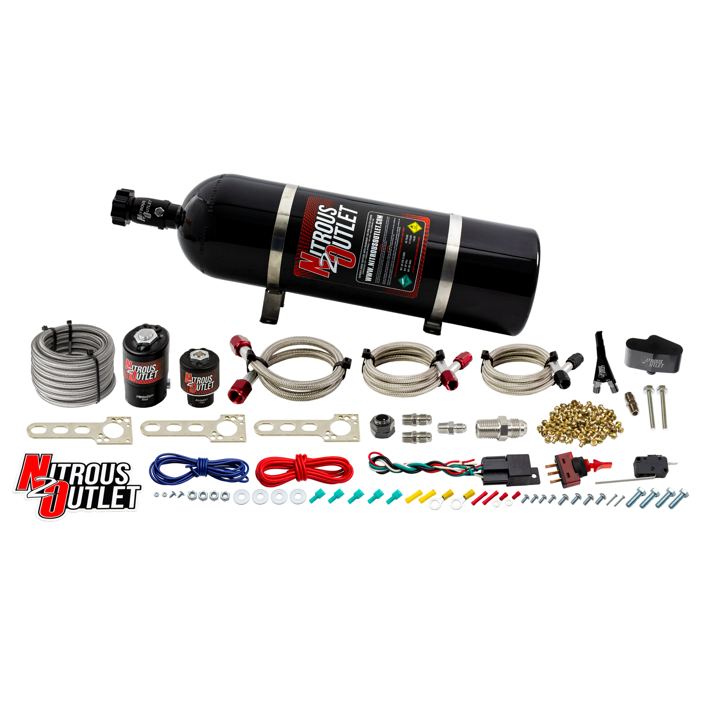 Nitrous Outlet Nissan 2003-2006 350Z Single Nozzle System - Gas/E85 (5-55psi)(35-200HP)(15lb Bottle)