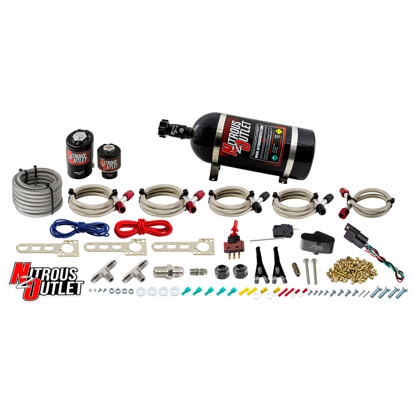 Nitrous Outlet Nissan 2009-2020 370Z Dual Nozzle System - Gas/E85 (5-55psi)(70-200HP)(10lb Bottle)