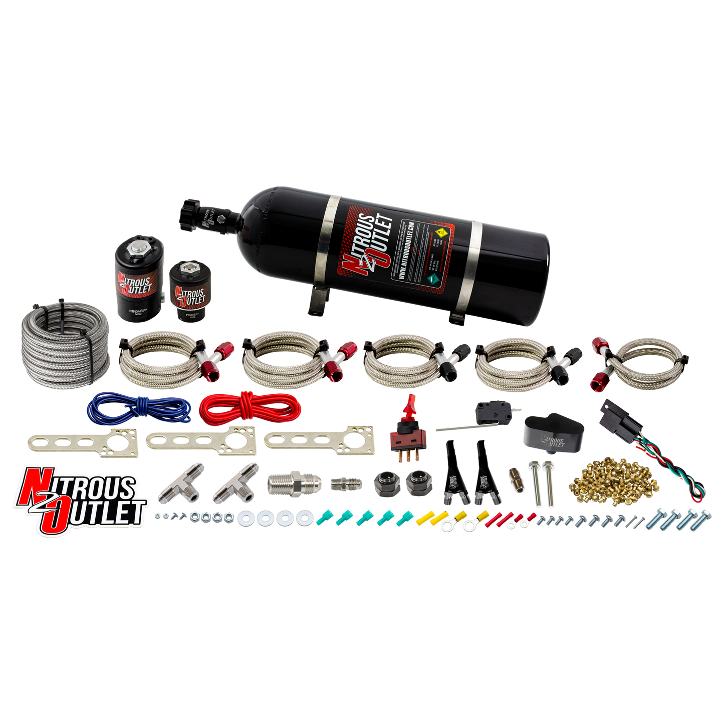 Nitrous Outlet Nissan 2009-2020 370Z Dual Nozzle System - Gas/E85 (5-55psi)(70-200HP)(15lb Bottle)