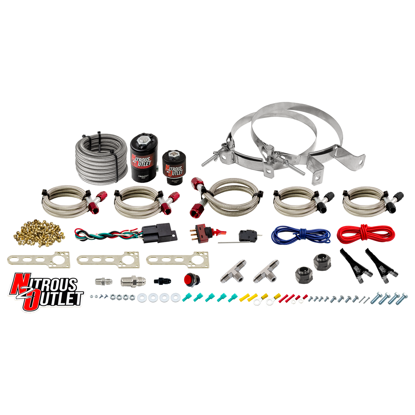 Nitrous Outlet Ford EFI Dual Nozzle System - Gas/E85 (5-55psi)(70-200HP)(No Bottle)
