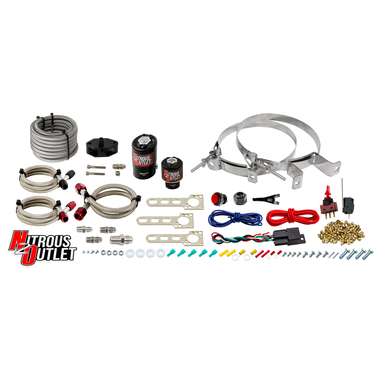 Nitrous Outlet Ford 1999-2004 Mustang 4.6L 2V, Cobra 4.6L 4V, Lightning 5.4L 2V EFI Single Nozzle System - Gas/E85 (5-55psi)(35-200HP)(No Bottle)