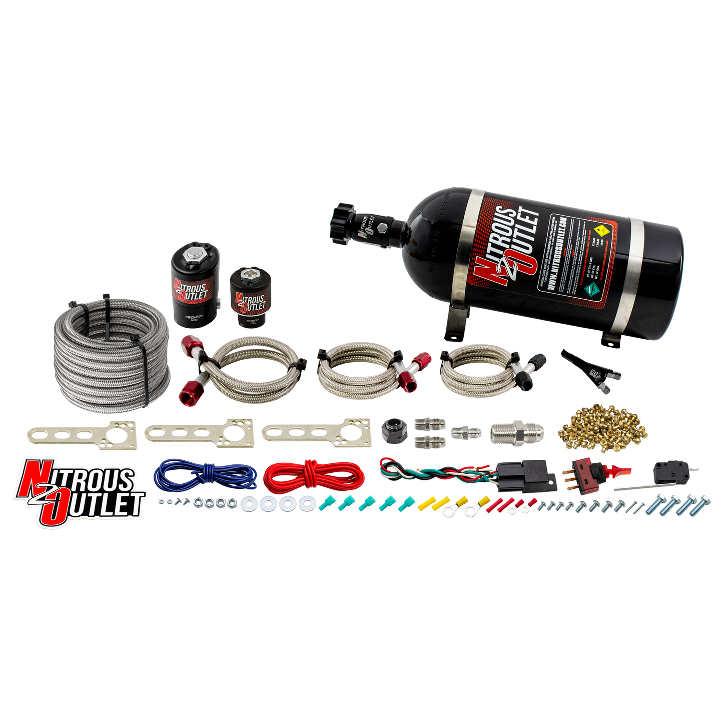 Nitrous Outlet Dodge EFI Single Nozzle System - Gas/E85 (5-55psi)(35-200HP)(10lb Bottle)