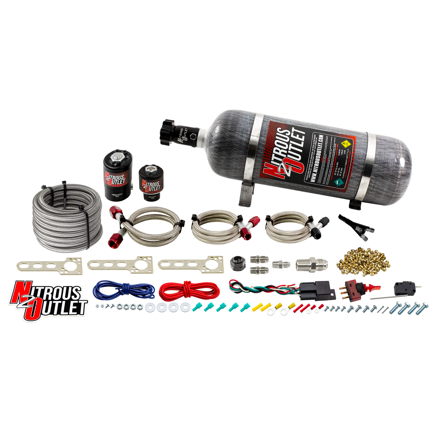 Nitrous Outlet Dodge EFI Single Nozzle System - Gas/E85 (5-55psi)(35-200HP)(12lb Bottle)