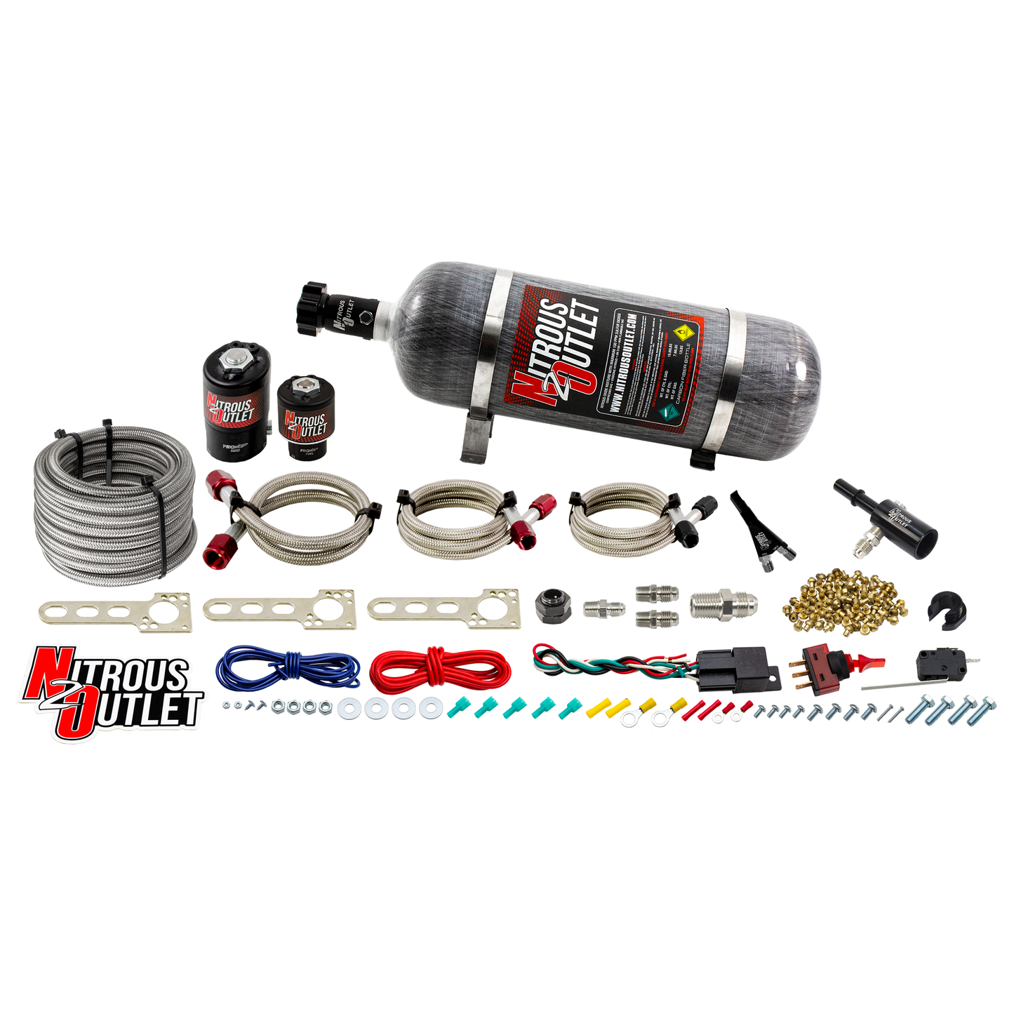 Nitrous Outlet Dodge 4.7/5.7/6.1 EFI Single Nozzle System - Gas/E85 (5-55psi)(35-200HP)(12lb Bottle)