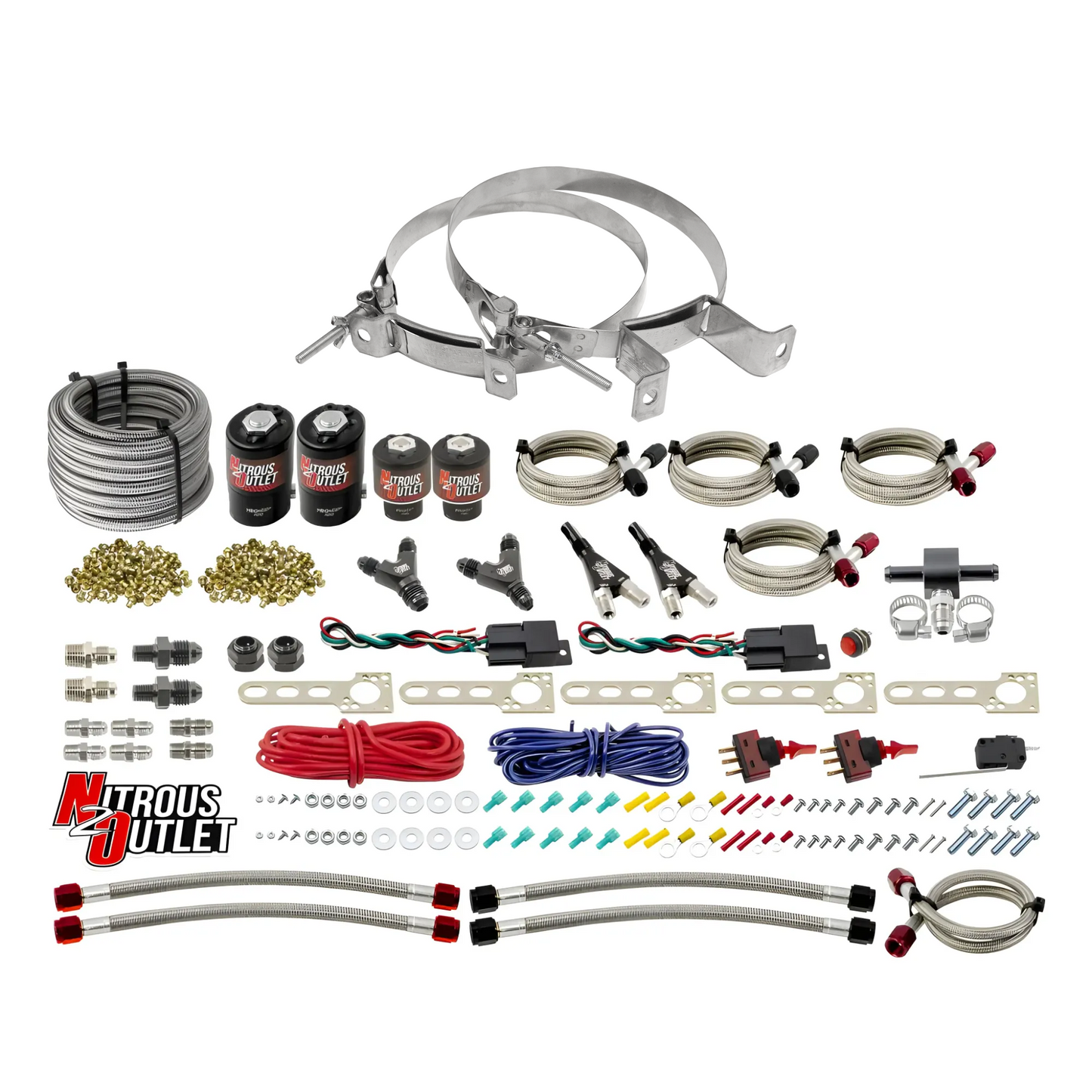 Nitrous Outlet Universal EFI Dual Stage Single Nozzle System - Gas/E85 (5-55psi)(35-200HP)(No Bottle)