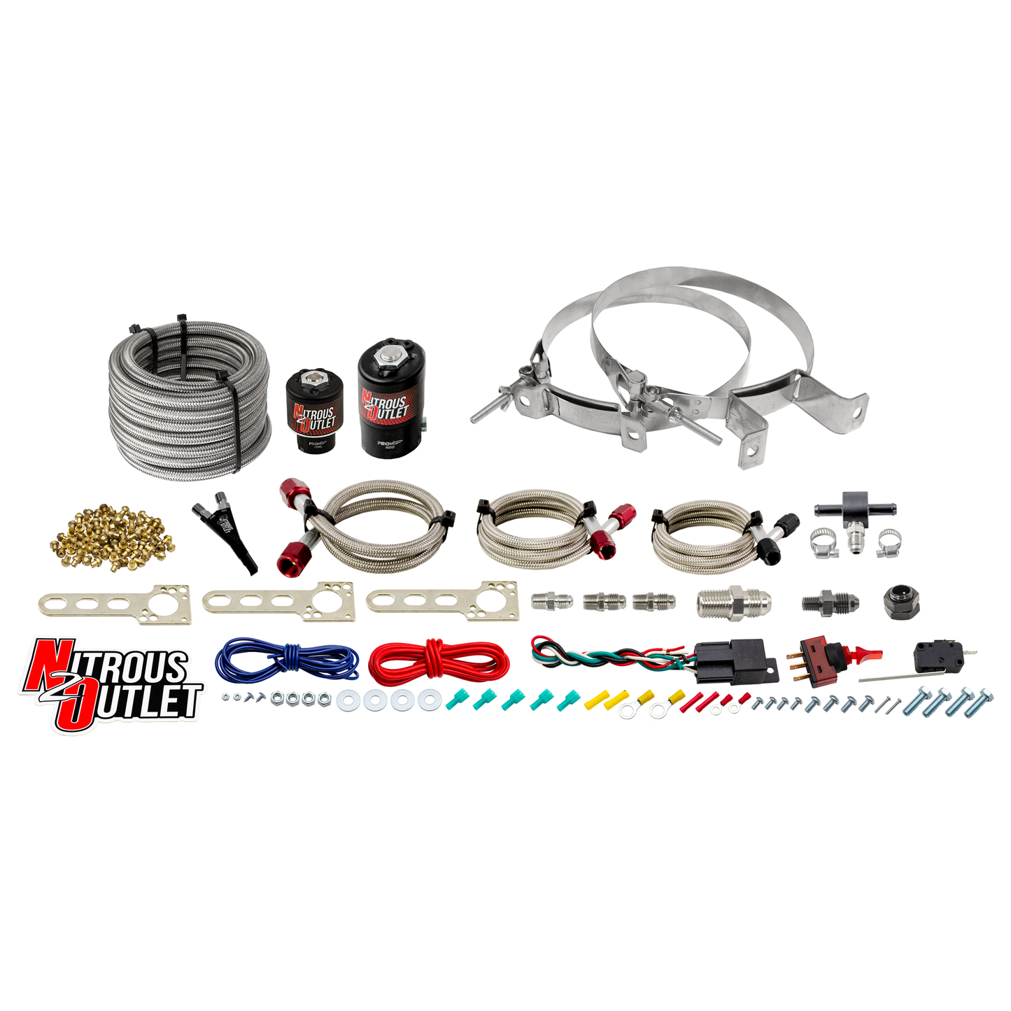 Nitrous Outlet Universal EFI Single Nozzle System - Gas/E85 (5-55psi)(35-200HP)(No Bottle)