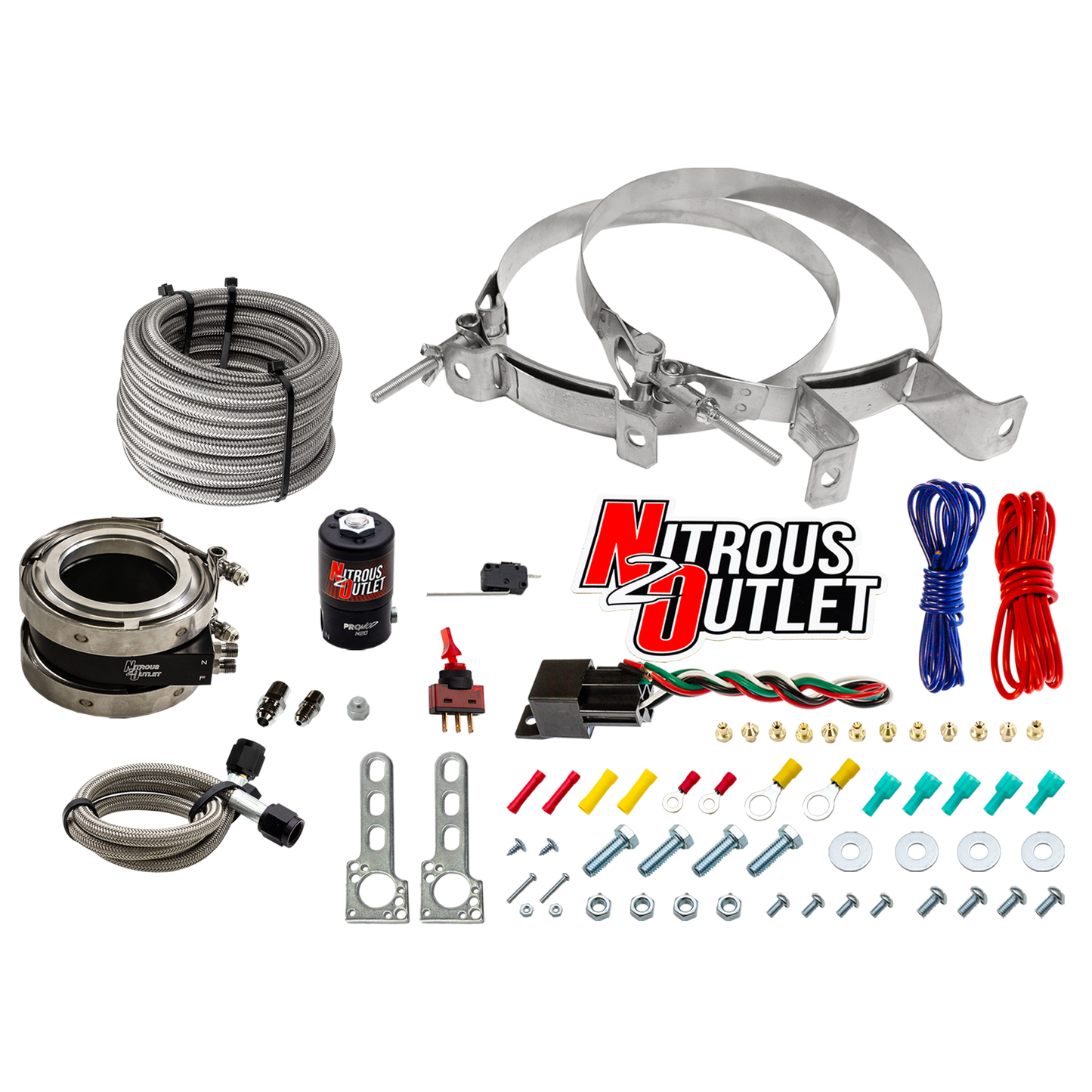 Nitrous Outlet Interspooler 3" Boosted Dry Nitrous Collar System (50-400HP)(No Bottle)