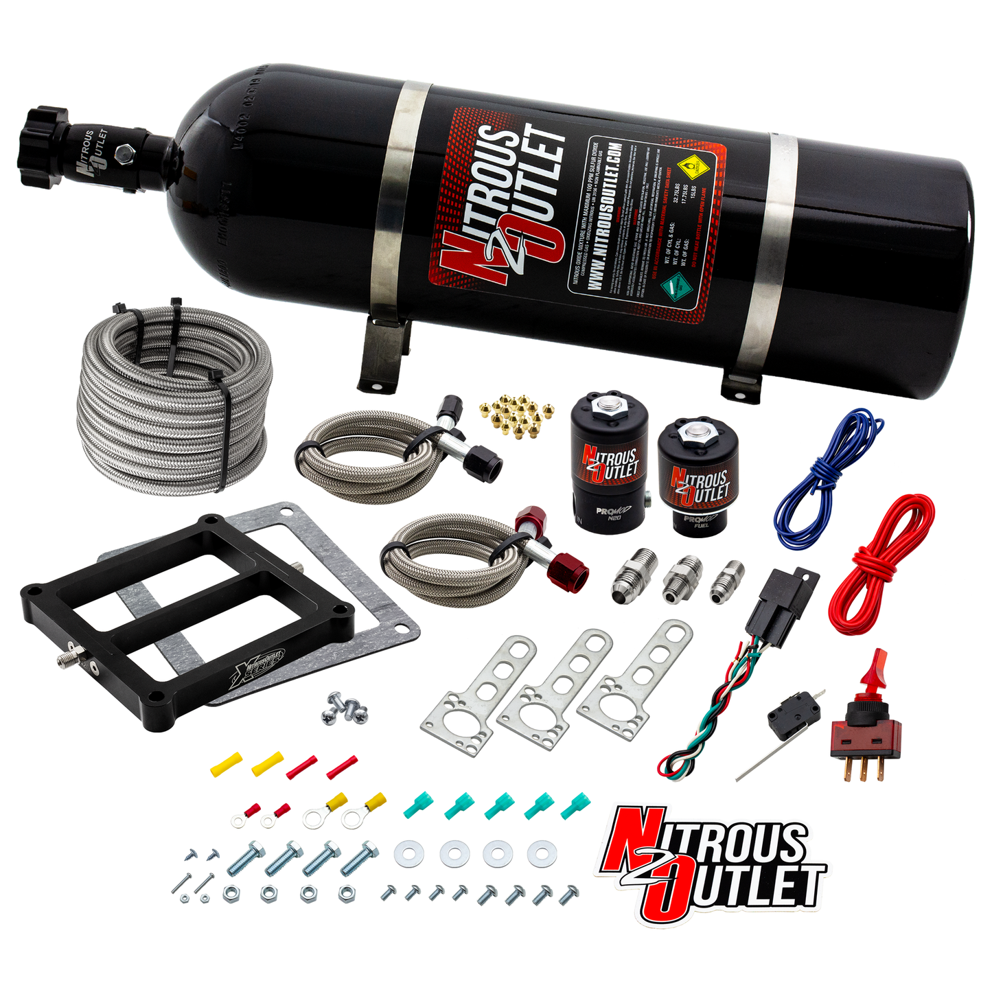 Nitrous Outlet Weekend Warrior 4500 Plate System - Gas/E85 (5-55psi)(100-350 HP)(15LB Bottle)