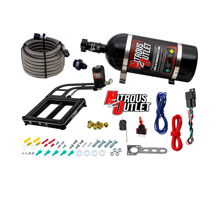 Nitrous Outlet Dry 4500 Weekend Warrior System - Hard-line/.122 Nitrous Solenoid/Boomerang Solenoid Bracket - (50-350 HP)(10lb Bottle)