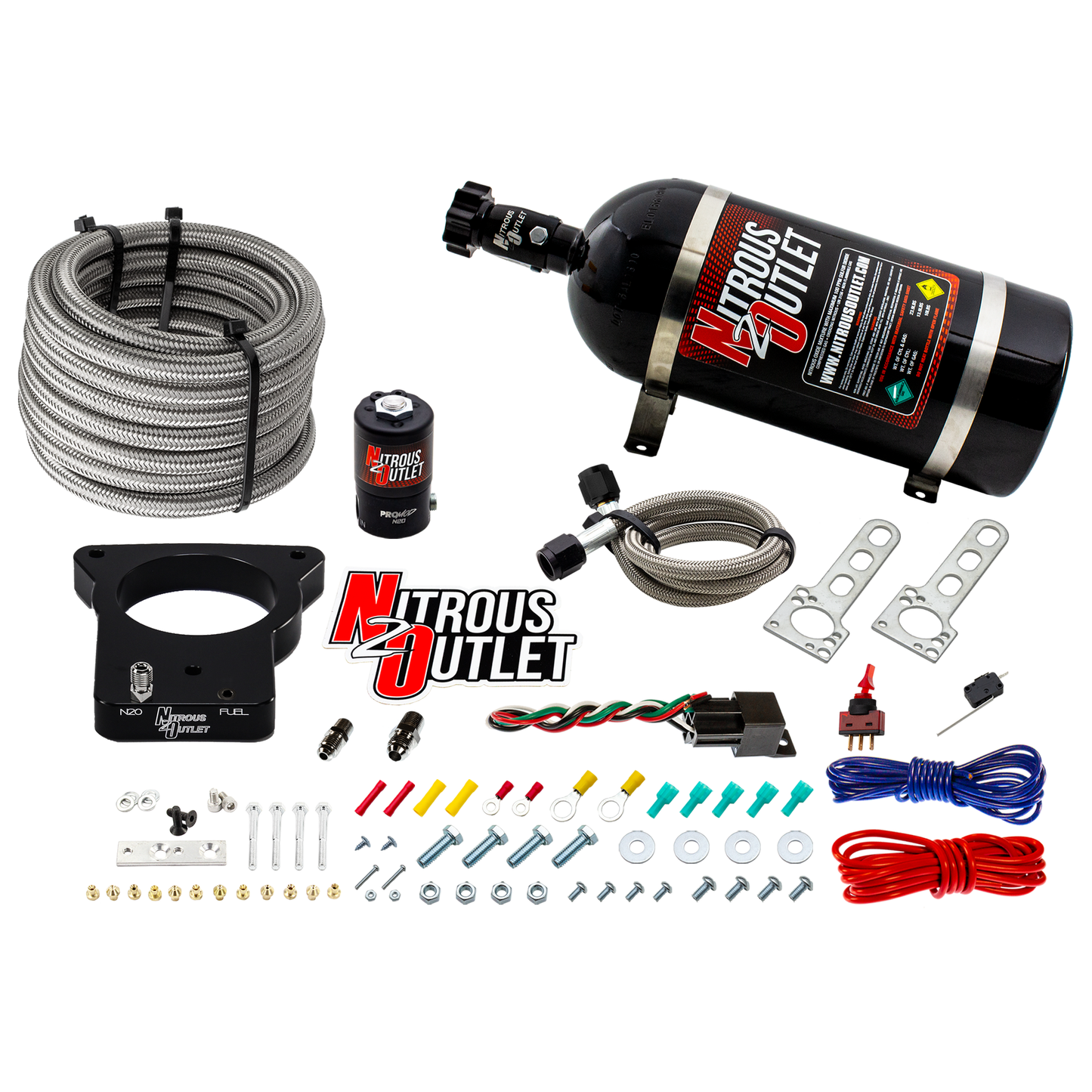 Nitrous Outlet GM 78mm Dry LSX Plate System (50-200HP)(10lb Bottle)(1997-2004 Corvette Requires Part # 00-42000)