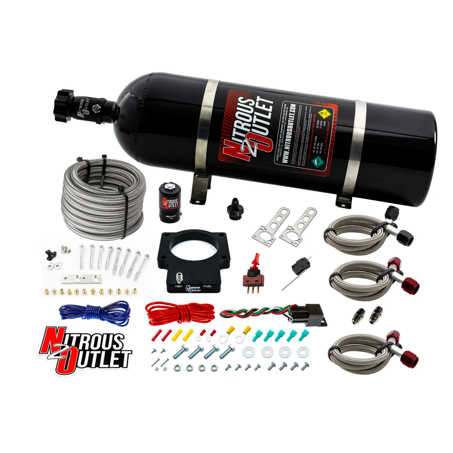 Nitrous Outlet GM 90mm Dry LSX Plate System (50-200HP)(15lb Bottle)(1997-2004 Corvette Requires Part # 00-42000)
