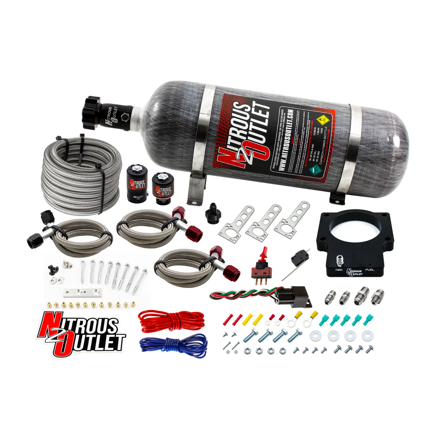Nitrous Outlet GM 92mm Dry LSX Plate System (50-200HP)(12lb Bottle)(1997-2004 Corvette Requires Part # 00-42000)