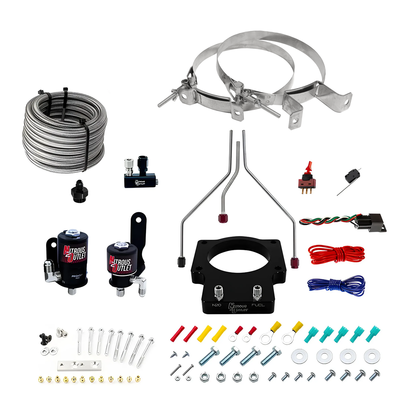 Nitrous Outlet GM/Pontiac 90mm Fast Intake 1998-2002 Camaro/Firebird Hard-line Plate System - Gas/E85 (5-55psi)(50-200HP)(No Bottle)