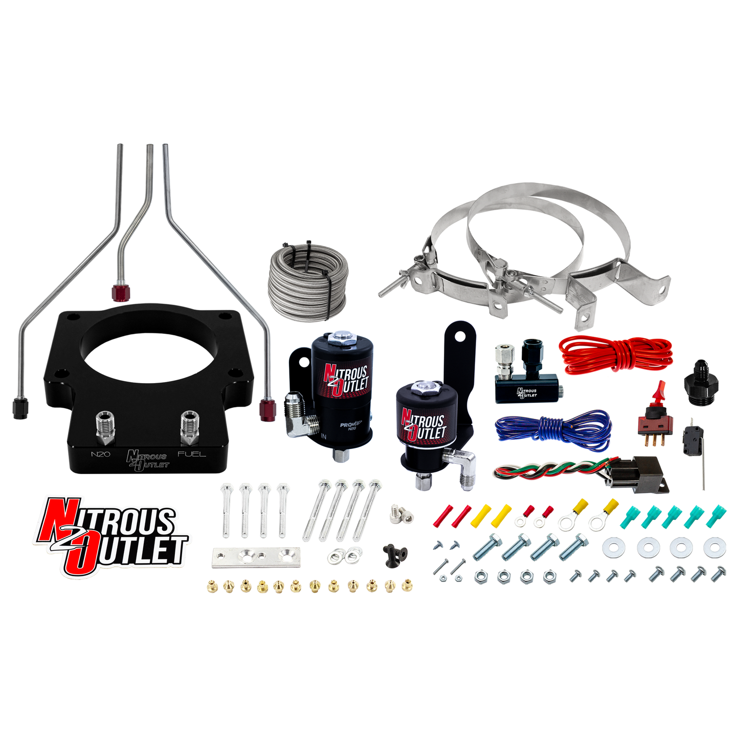 Nitrous Outlet GM/Pontiac 92mm Fast Intake 1998-2002 Camaro/Firebird Hard-line Plate System - Gas/E85 (5-55psi)(50-200HP)(No Bottle)