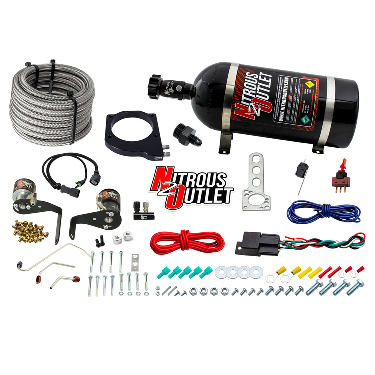 Nitrous Outlet GM 102mm Fast Intake 2010-2015 Camaro Hard-line Plate System - Gas/E85 (5-55psi)(50-200HP)(10lb Bottle)