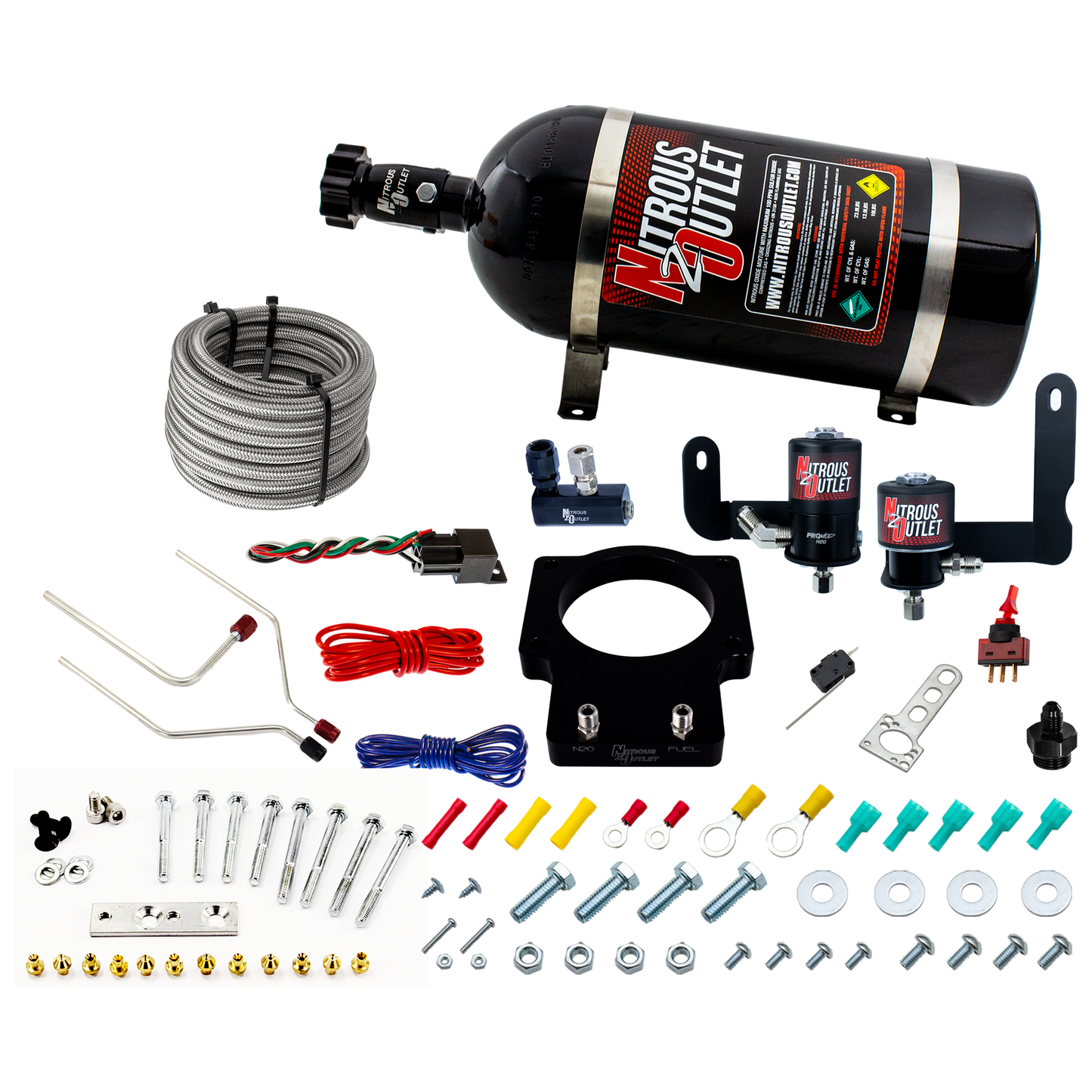 Nitrous Outlet Pontiac 90mm Fast Intake 2004-2006 GTO Hard-line Plate System - Gas/E85 (5-55psi)(50-200HP)(10lb Bottle)