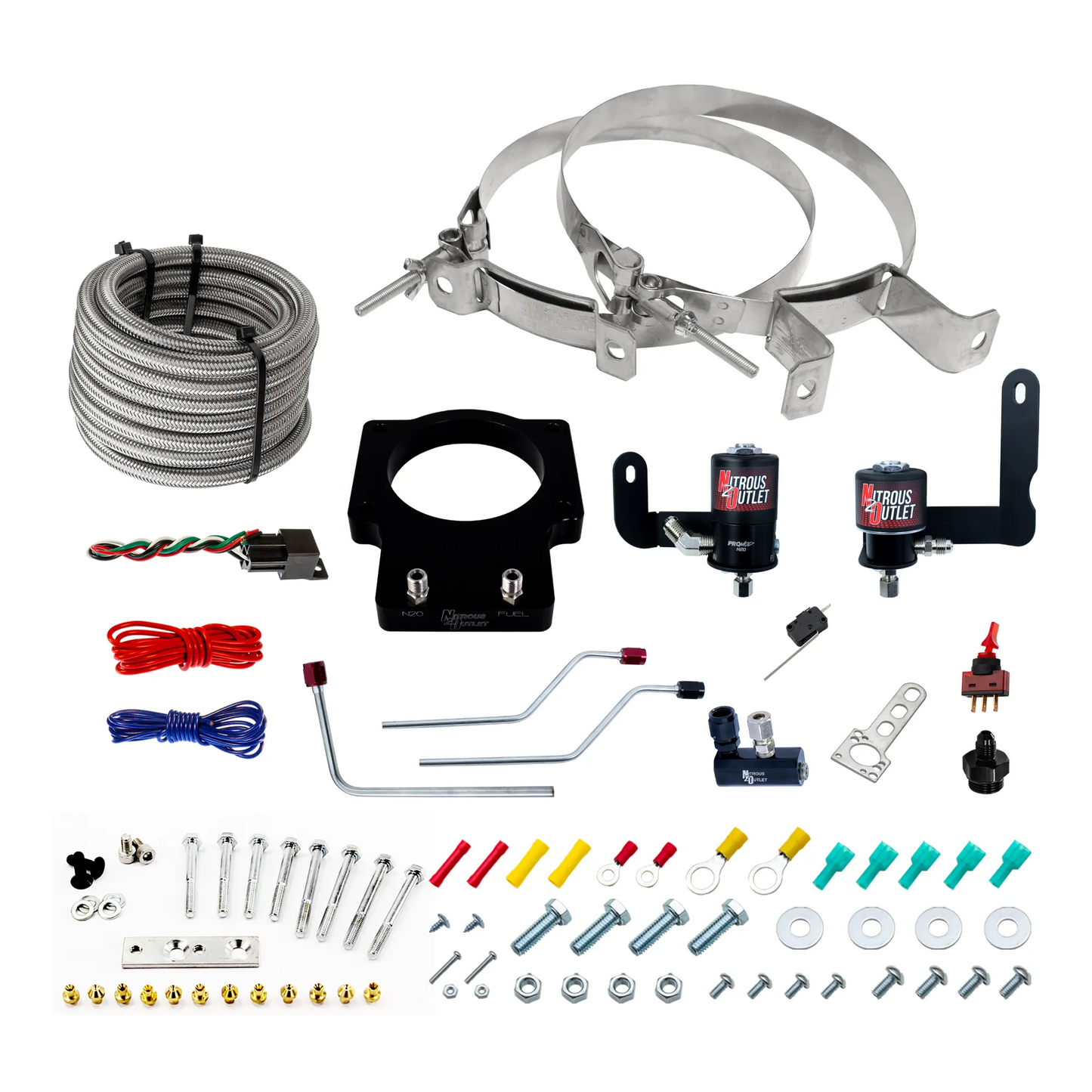 Nitrous Outlet GM 90mm Fast Intake 2005-2009 C6 Corvette Hard-line Plate System - Gas/E85 (5-55psi)(50-200HP)( No Bottle)