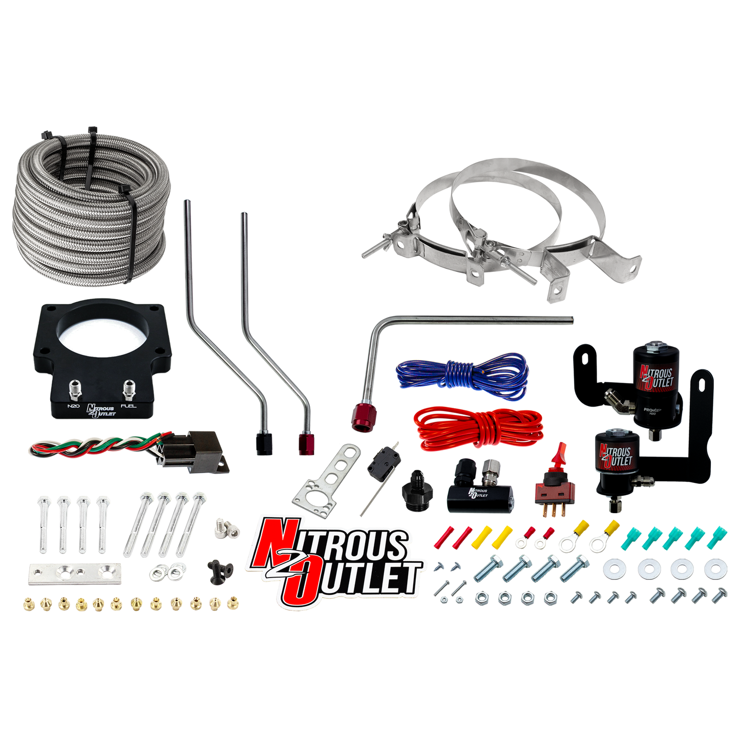 Nitrous Outlet GM 90mm 2008-2013 C6 LS3 Corvette Hard-line Plate System - Gas/E85 (5-55psi)(50-200HP)(No Bottle)