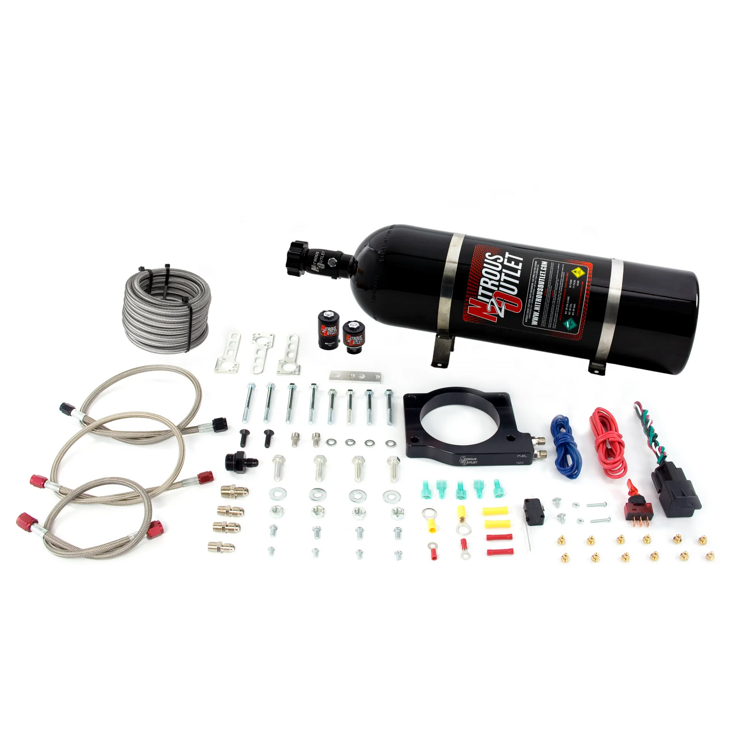 Nitrous Outlet GM 90mm MagnaCharger Plate System - Gas/E85 (5-55psi)(50-200HP)(15lb Bottle)