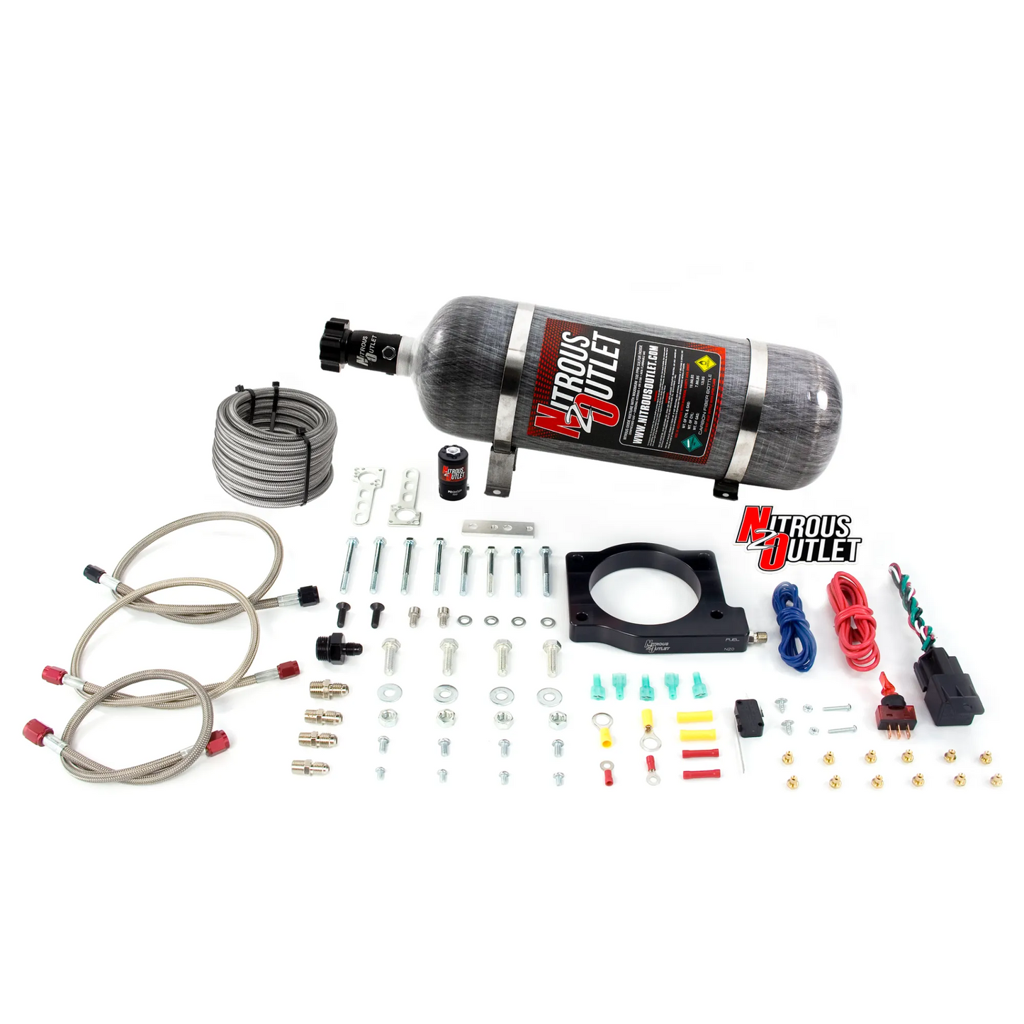 Nitrous Outlet GM 90mm MagnaCharger DRY Plate system (50-200HP)(12lb Bottle)