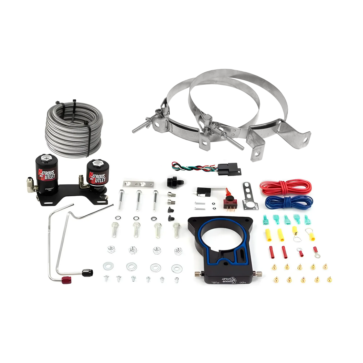 Nitrous Outlet GM 78mm 1999-2007 Classic Truck Hard-line Plate System - Gas/E85 (5-55psi)(50-200HP)(No Bottle)