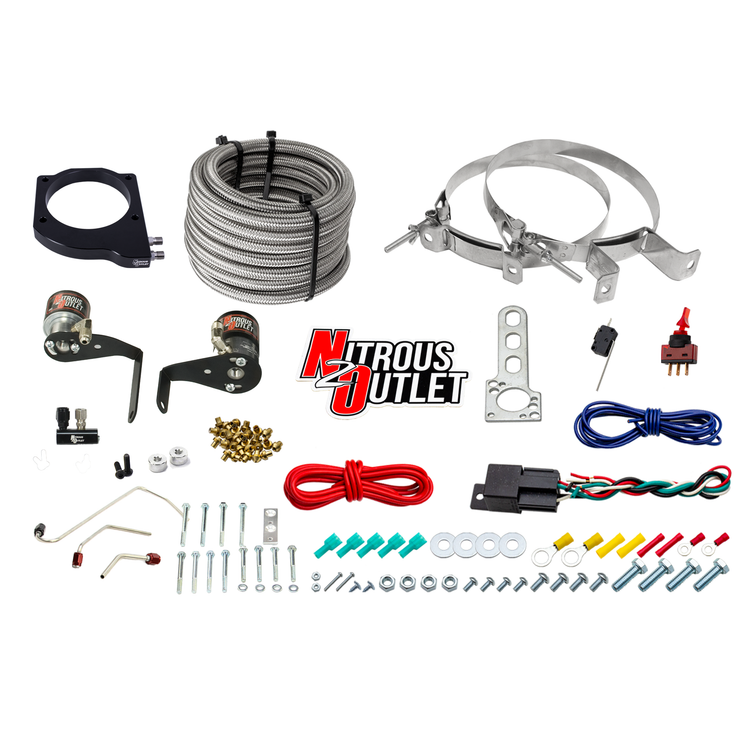 Nitrous Outlet GM 102mm Fast Intake Hard-line Plate System - Factory Fuel Rails/ Fuel Hard-line Requires Fabrication/2006-2019 Corvette Requires K-Tech Idler Pulley Kit - Gas/E85 (5-55psi)(50-200HP)(No Bottle)