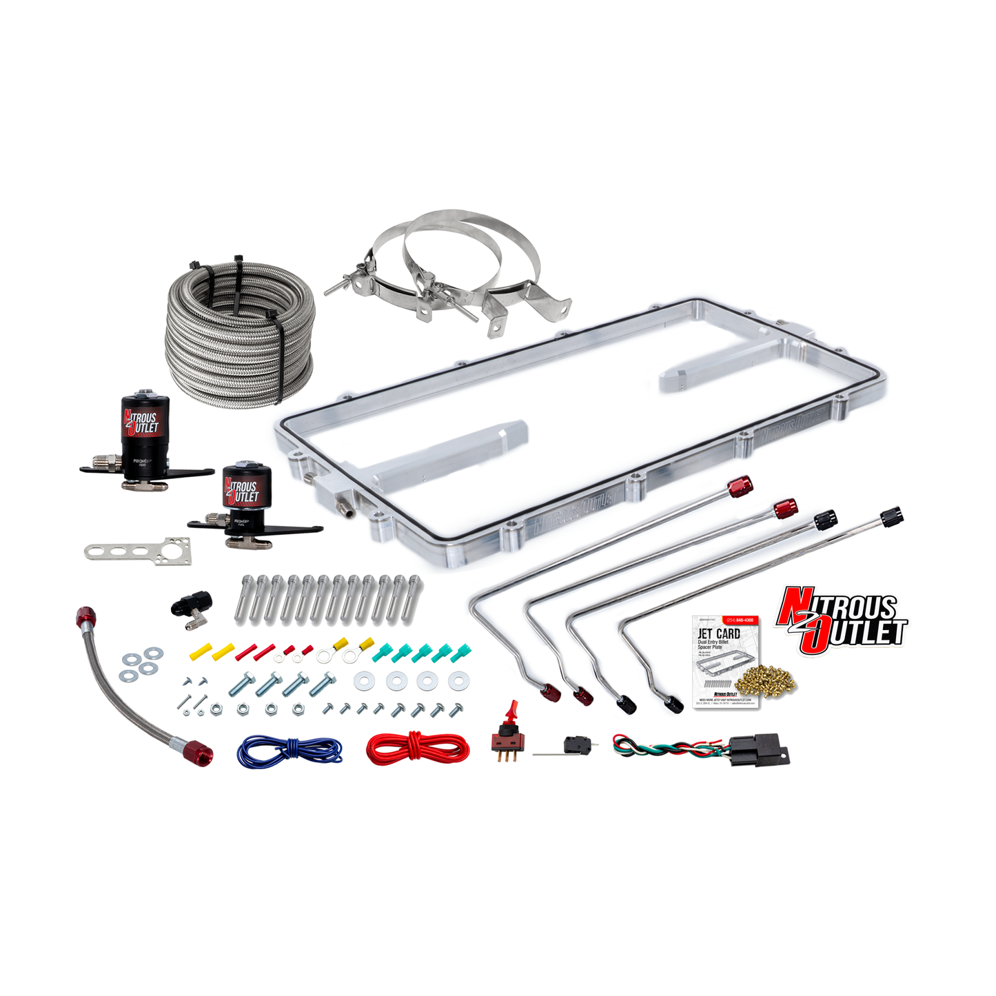 Nitrous Outlet GM 102mm Texas Speed Titan LR-T, SR-1, SR-3, SR-7 Intake Hard-Line Spacer Plate System -Gas/E85 (5-55psi)(50-200HP)(No Bottle)