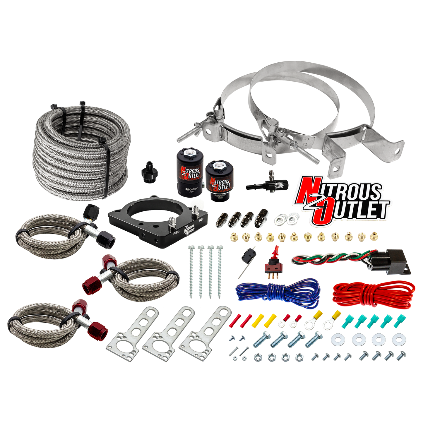 Nitrous Outlet Dodge 85mm 6.4L Hemi Plate System - Gas/E85 (5-55psi)(50-200HP)(No Bottle)