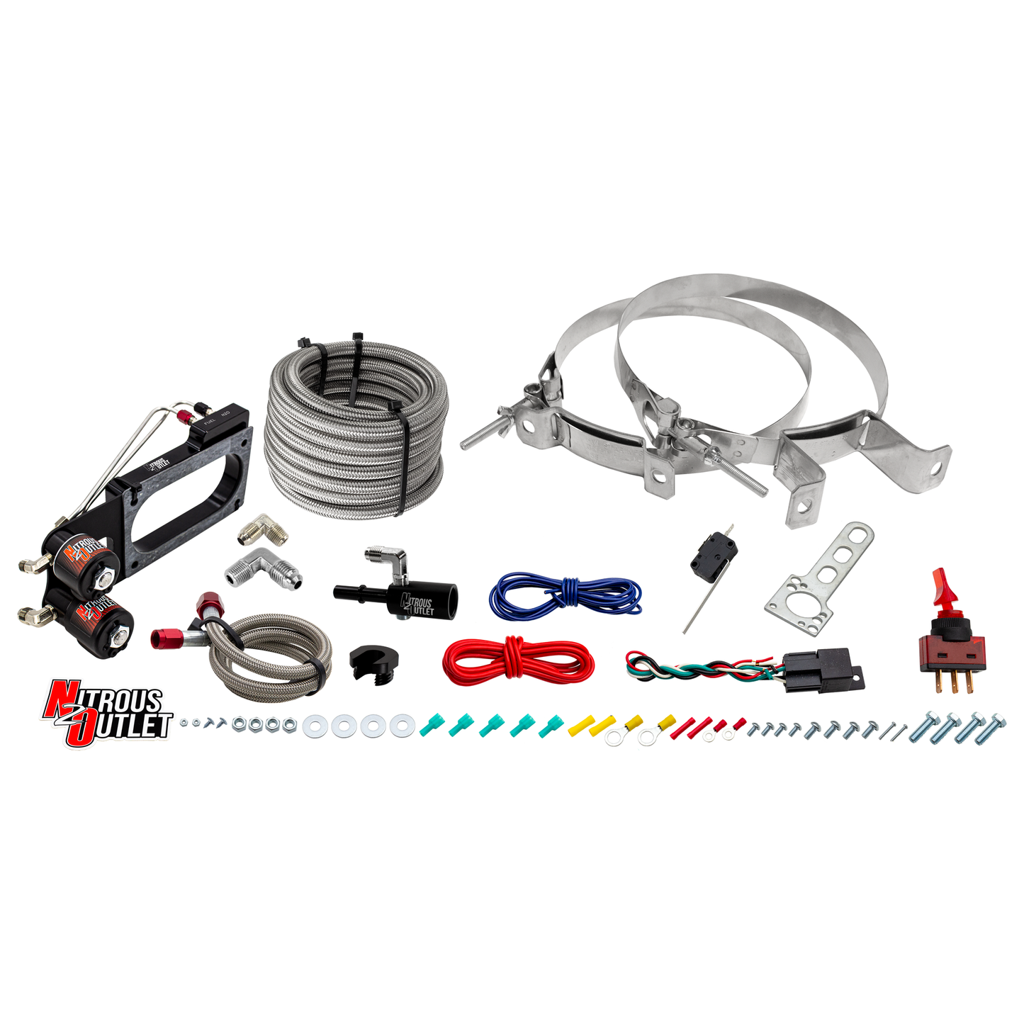 Nitrous Outlet Ford Cobra Jet Intake 2011-2019 Mustang Hard-line Plate System - Gas/E85 (5-55psi)(50-200HP)(No Bottle)