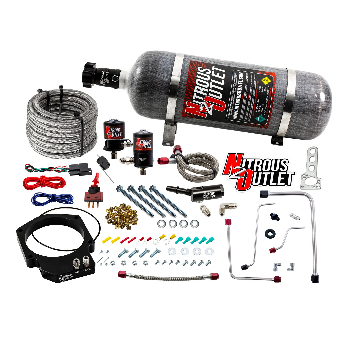 Nitrous Outlet GM LT4 2016-2019 CTS-V3 103mm Throttle Body Plate System - Gas/E85 (5-55 psi)(50-200hp)(12LB Bottle)