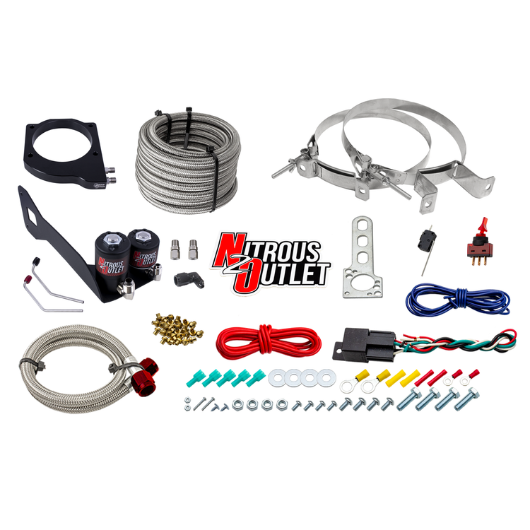 Nitrous Outlet GM 1999-2002 FAST 102mm Truck Intake Hard-line Plate System - Gas/E85 (5-55psi)(Stock Fuel Rails)(50-200HP)(No Bottle)