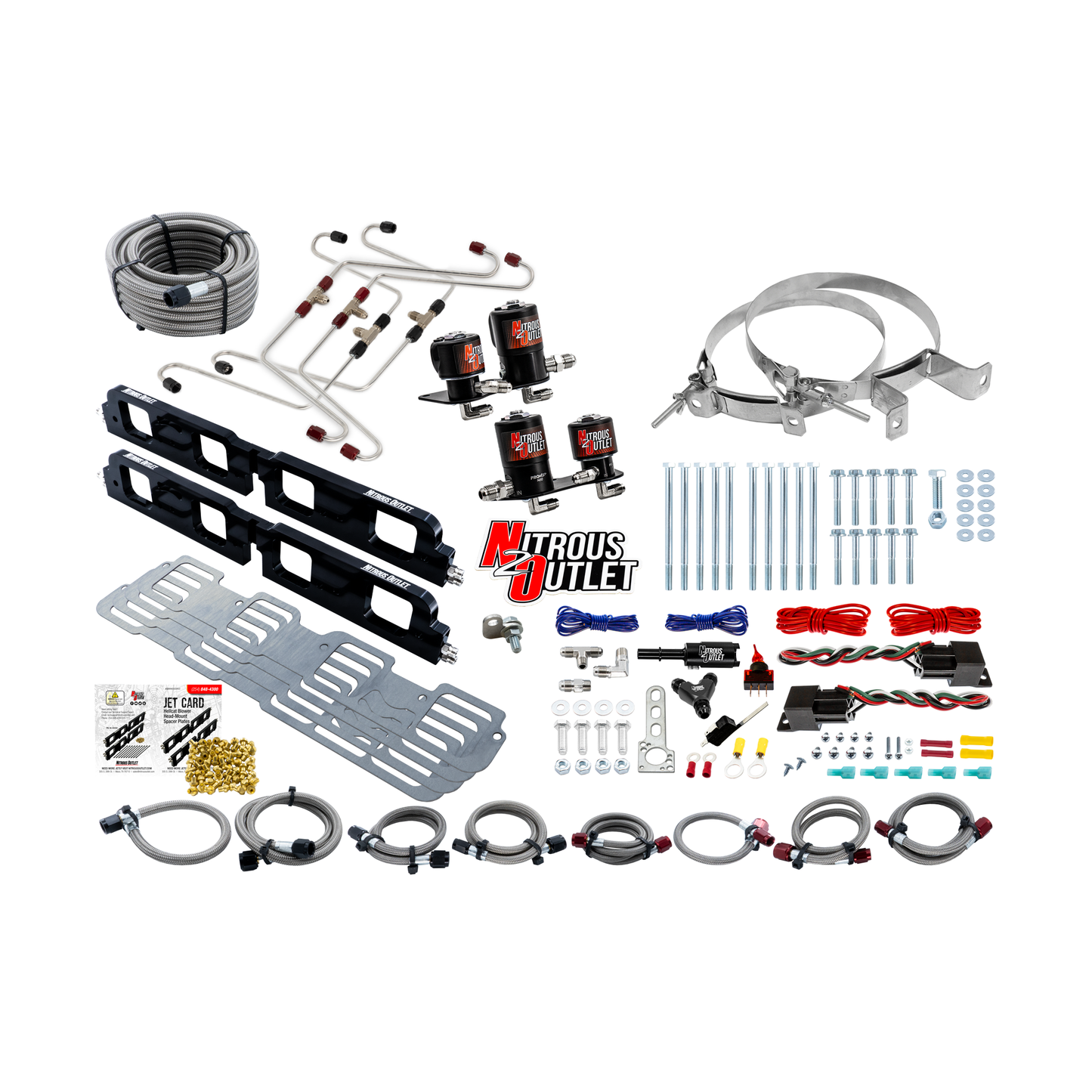 Nitrous Outlet 5.7, 6.1, & 6.4 2008-2023 Eagle & Apache Head Spacer Plate System €“ Gas/E85 (45-55psi)(130-400HP)(No Bottle)