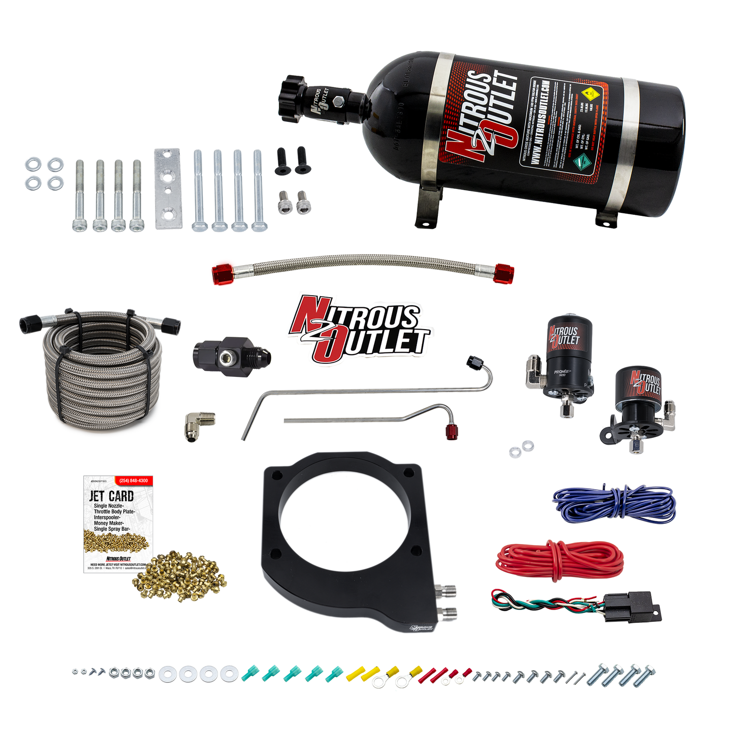 Nitrous Outlet GM BTR Trinity Throttle Body Plate System - Gas/E85 (5-55 psi)(50-200hp)(10lb Bottle)