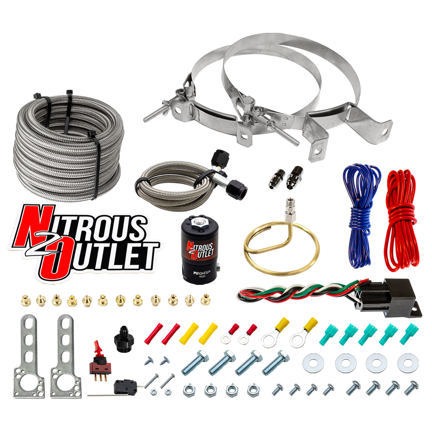Nitrous Outlet Universal EFI Dry Small Distribution Ring System (35-200HP)(No Bottle)