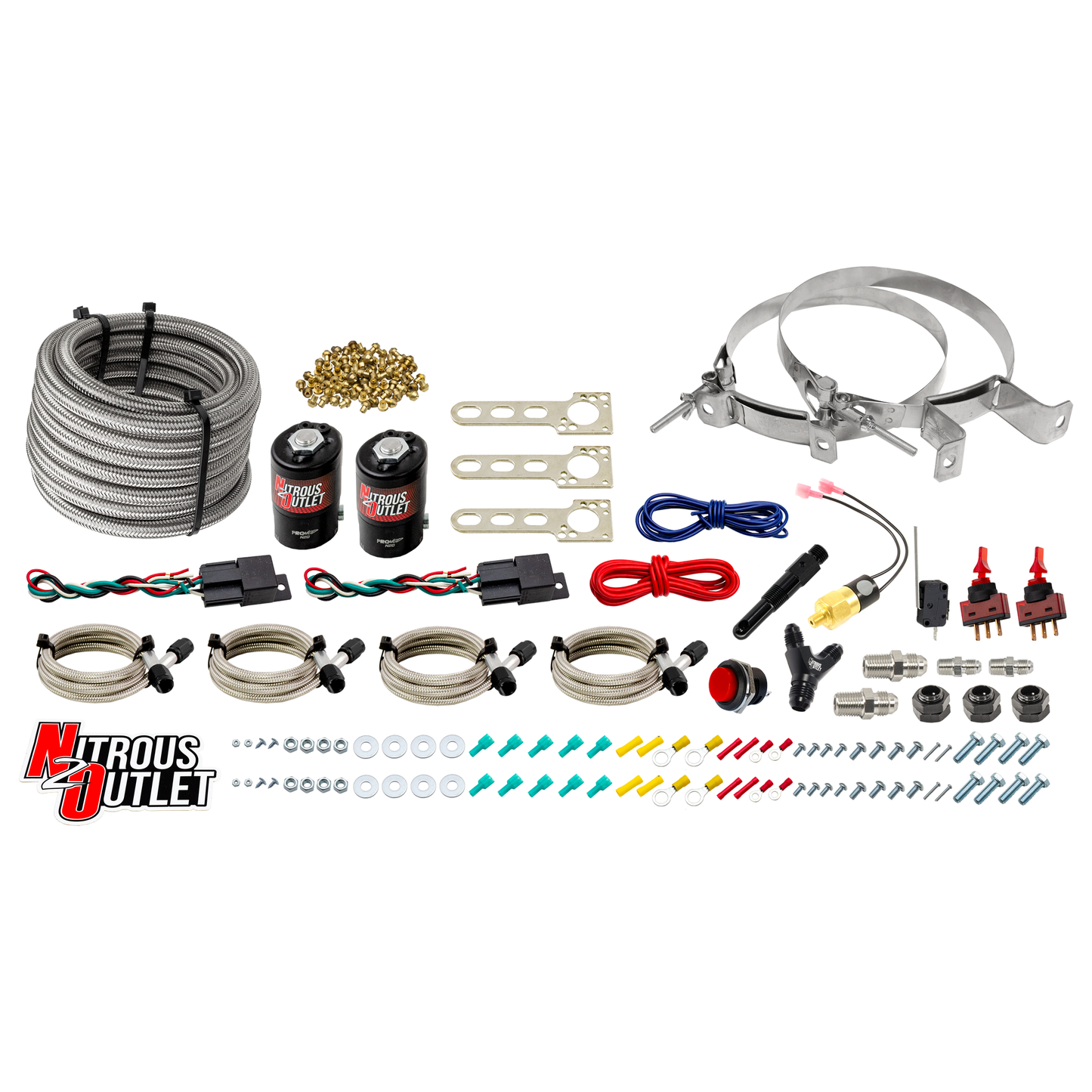 Nitrous Outlet Universal Diesel Dual Stage Dry Single Nozzle System (35-200HP)(No Bottle)