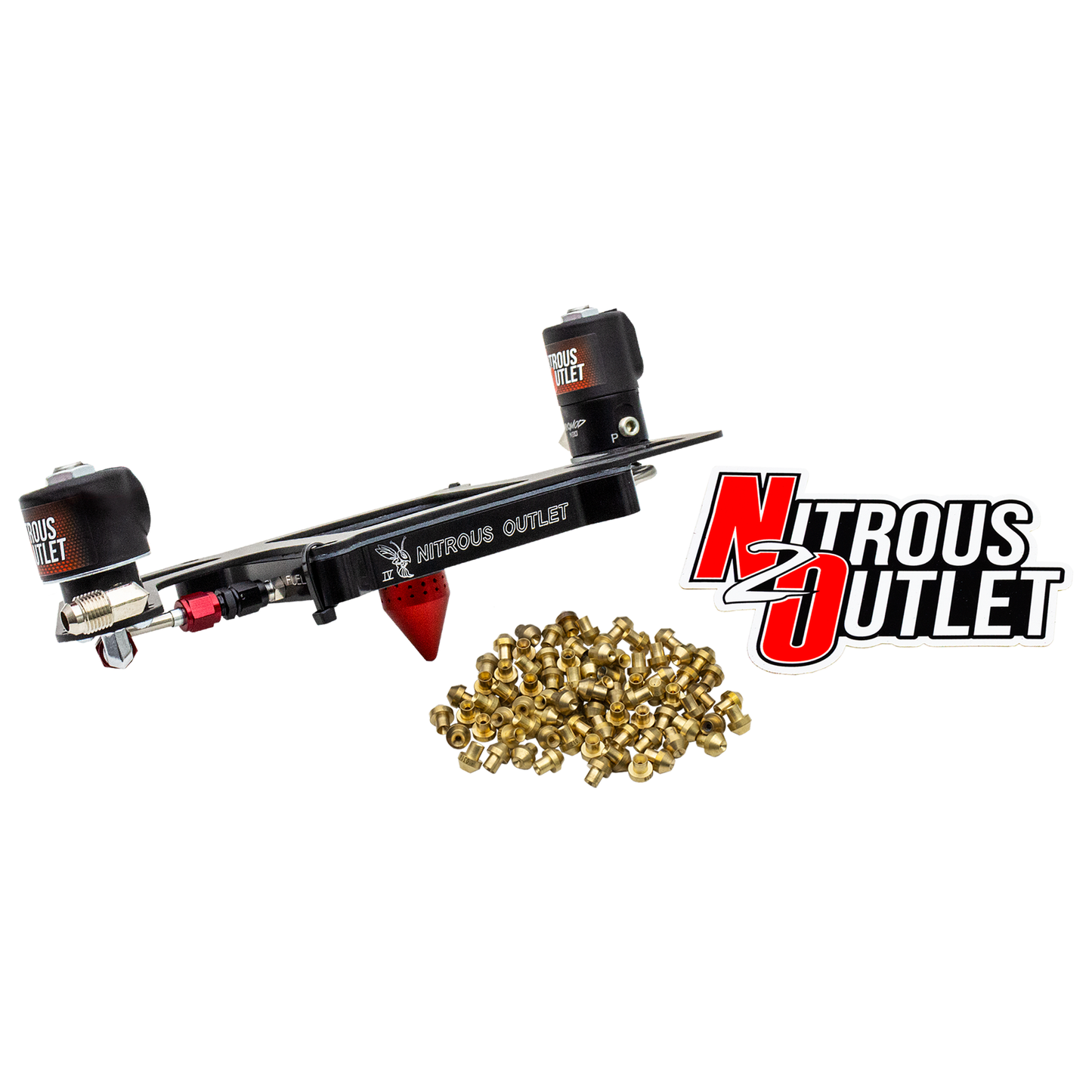 Nitrous Outlet 4150 Stinger 4 Solenoid Forward Conversion Kit - Hard-line/.122 Nitrous Solenoid/.177 Fuel Solenoid/Boomerang Solenoid Bracket - (Gas/E85)(5-55 psi)(50-500 HP)