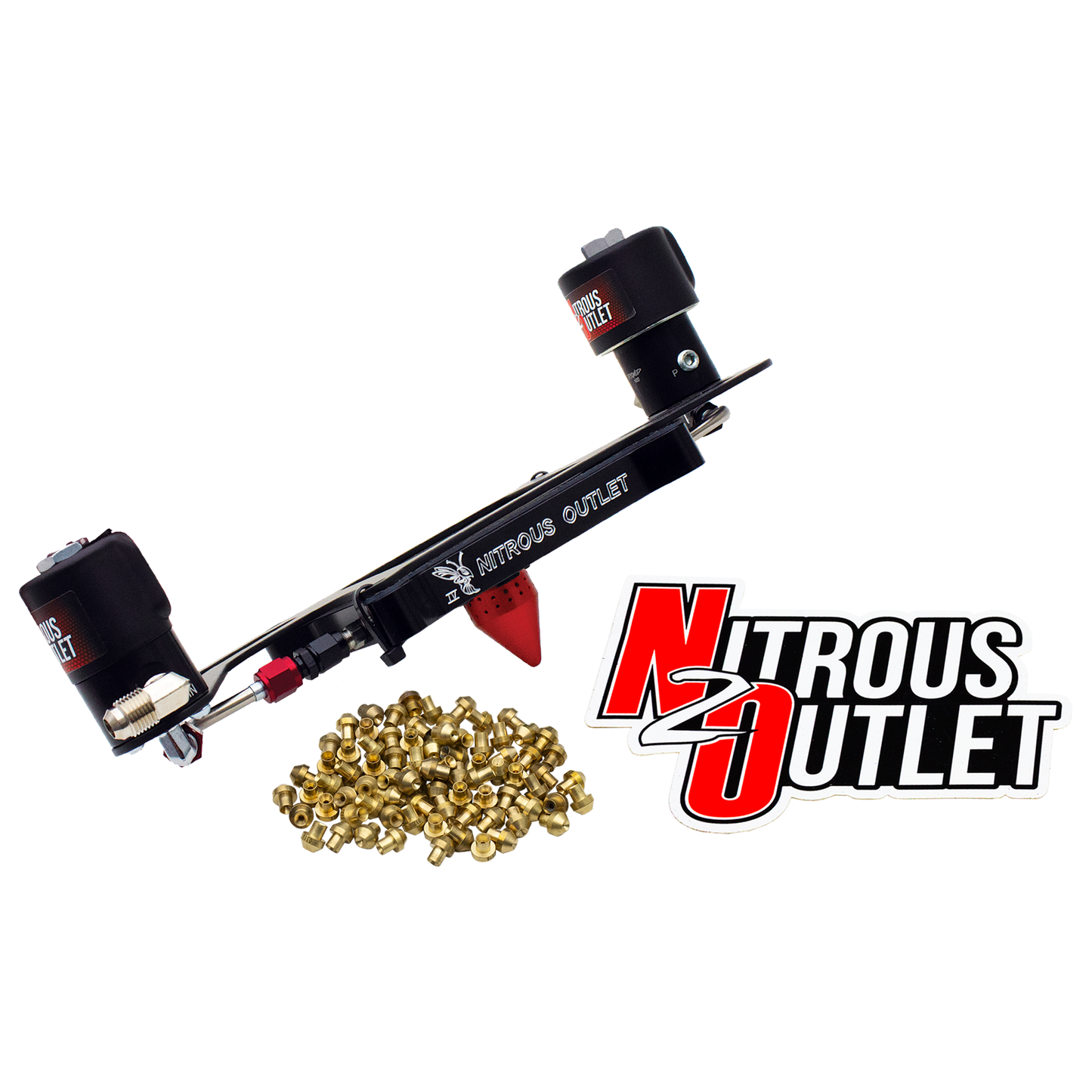 Nitrous Outlet 4150 Stinger 4 Race Solenoid Forward Conversion Kit - Hard-line/.178 Trashcan Nitrous Solenoid/.310 Fuel Solenoid/Boomerang Solenoid Bracket - (Gas/E85)(5-55 psi)(50-600 HP)