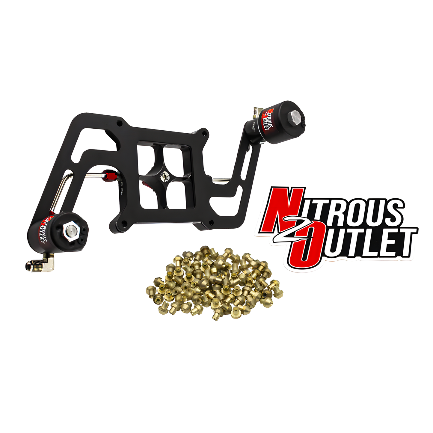 Nitrous Outlet 4150 Stinger 2 Race Solenoid Forward Conversion Kit - Hard-line/.178 Trashcan Nitrous Solenoid/.310 Fuel Solenoid/Boomerang Solenoid Bracket - (Gas/E85)(5-55 psi)(50-600 HP)