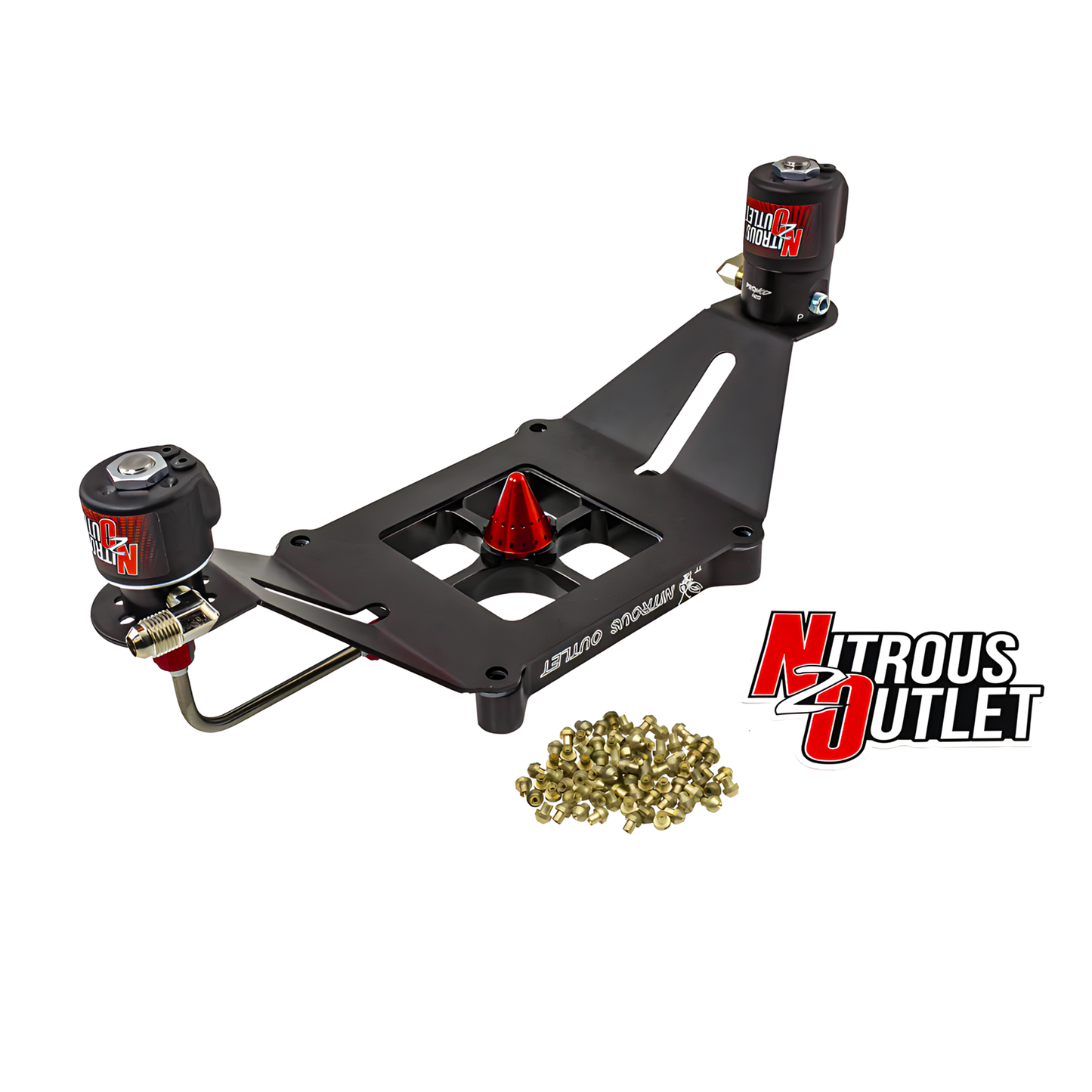 Nitrous Outlet 4150 Stinger 2 Solenoid Forward Conversion Kit - Hard-line/.122 Nitrous Solenoid/.177 Fuel Solenoid/Deep Break Solenoid Bracket/Solenoids Mount Upside Down - (Gas/E85)(5-55 psi)(50-500 HP)