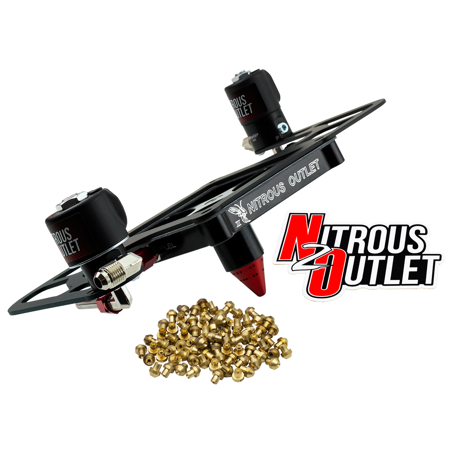 Nitrous Outlet 4500 Stinger 3 Solenoid Forward Conversion Kit - Hard-line/.122 Nitrous Solenoid/.177 Fuel Solenoid/Boomerang Solenoid Bracket - (Gas/E85)(5-55 psi)(50-500 HP)