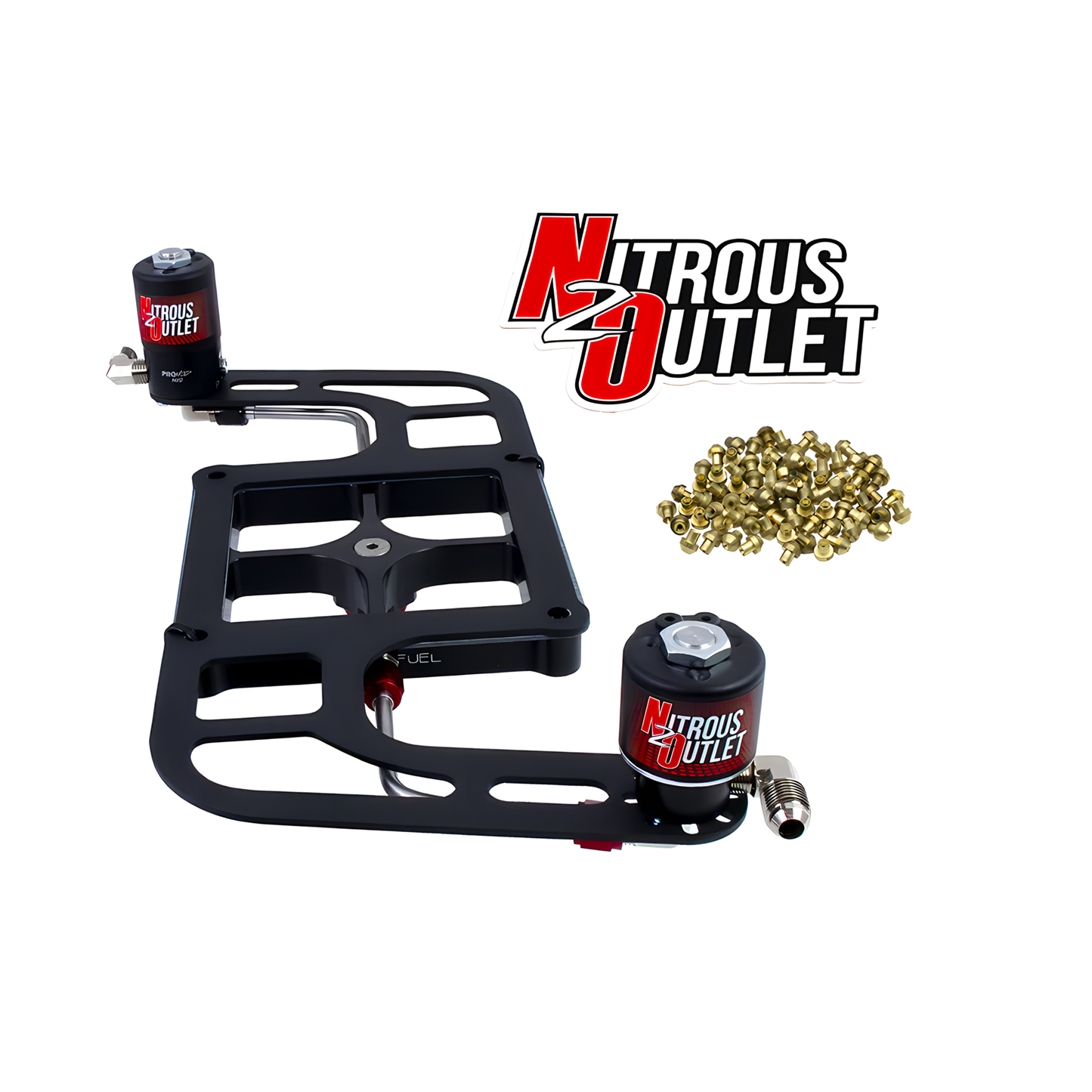 Nitrous Outlet 4500 Stinger 2 Solenoid Forward Conversion Kit - Hard-line/.122 Nitrous Solenoid/.177 Fuel Solenoid/Boomerang Solenoid Bracket - (Gas/E85)(5-55 psi)(50-500 HP)