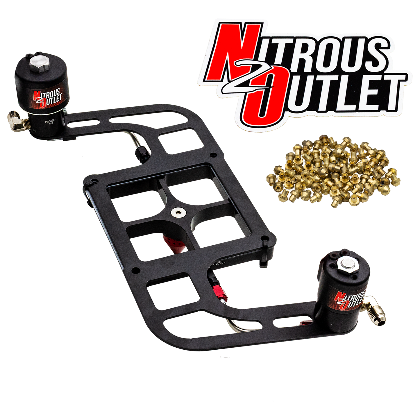 Nitrous Outlet 4500 Stinger 4 Race Solenoid Forward Conversion Kit - Hard-line/.178 Trashcan Nitrous Solenoid/.310 Fuel Solenoid/Boomerang Solenoid Bracket - (Gas/E85)(5-55 psi)(50-600 HP)