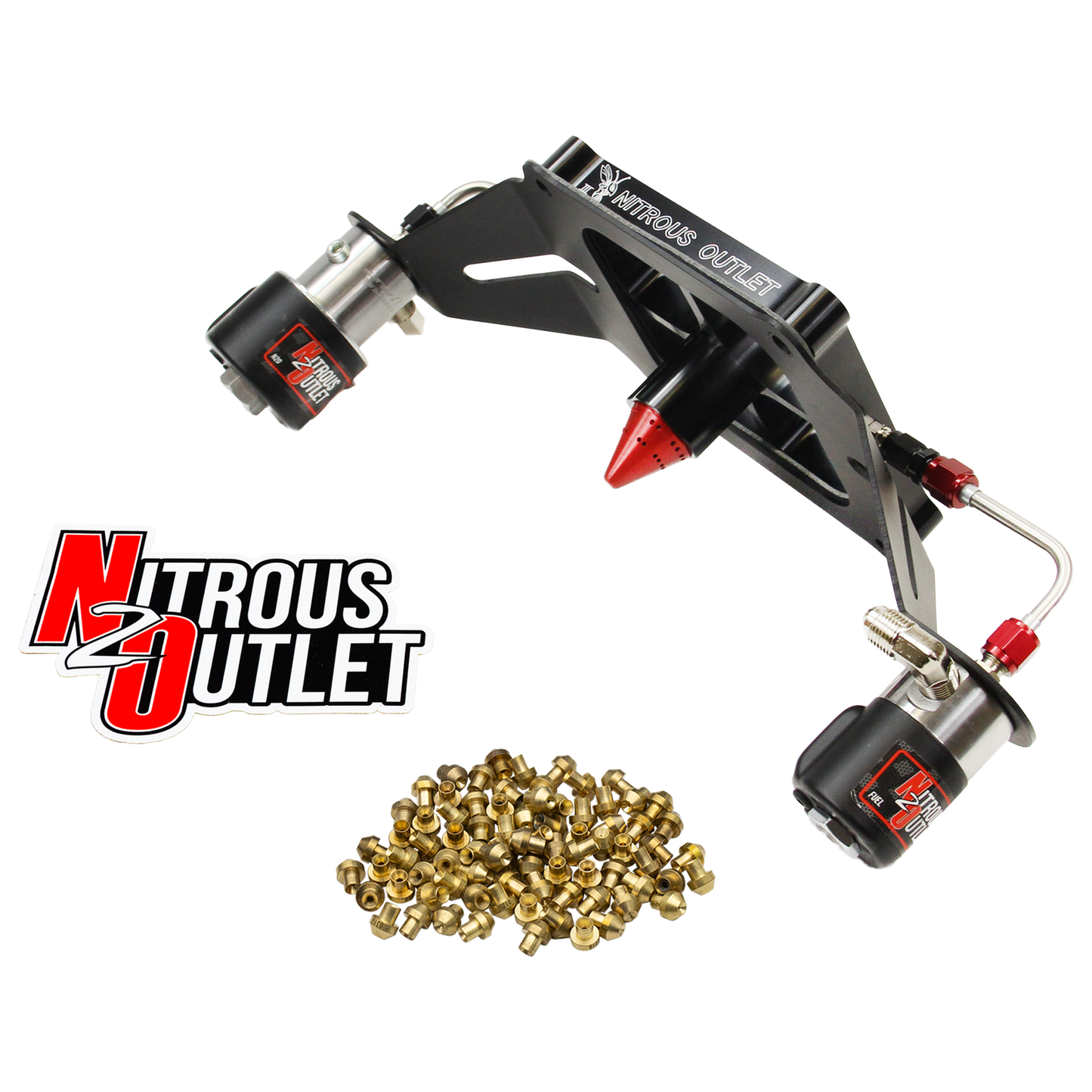 Nitrous Outlet 4500 Stinger 3 Race Solenoid Forward Conversion Kit - Hard-line/.178 Trashcan Nitrous Solenoid/.310 Fuel Solenoid/Deep Break Solenoid Bracket/Solenoids Mount Upside Down - (Gas/E85)(5-55 psi)(50-600 HP)