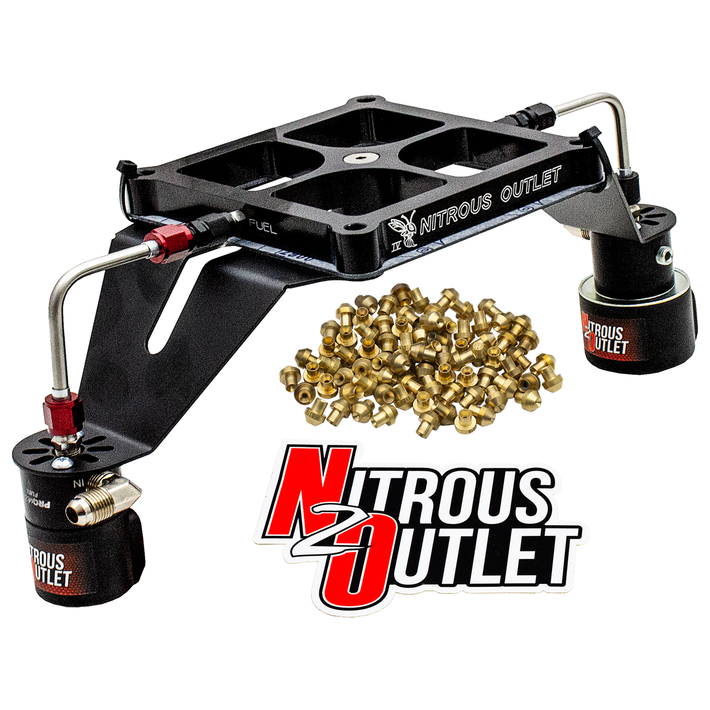 Nitrous Outlet 4500 Stinger 4 Race Solenoid Forward Conversion Kit - Hard-line/.178 Trashcan Nitrous Solenoid/.310 Fuel Solenoid/Deep Break Solenoid Bracket/Solenoids Mount Upside Down - (Gas/E85)(5-55 psi)(50-600 HP)