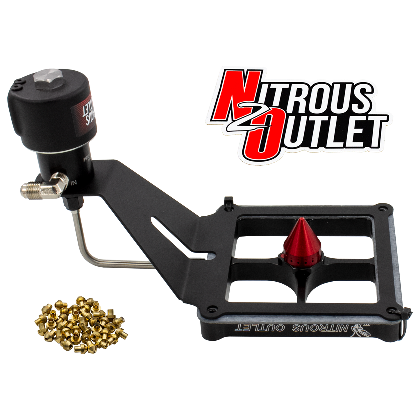 Nitrous Outlet 4500 Stinger 4 Dry Race Solenoid Forward Conversion Kit - Hard-line/.178 Trashcan Solenoid Nitrous Solenoid/Deep Break Solenoid Bracket/Solenoids Mount Upside Down - (50-600 HP)