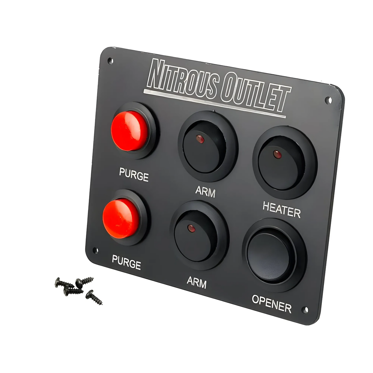 Nitrous Outlet Universal Horizontal Dual Stage Switch Panel - System Arm/Purge/Bottle Heater/Remote Opener
