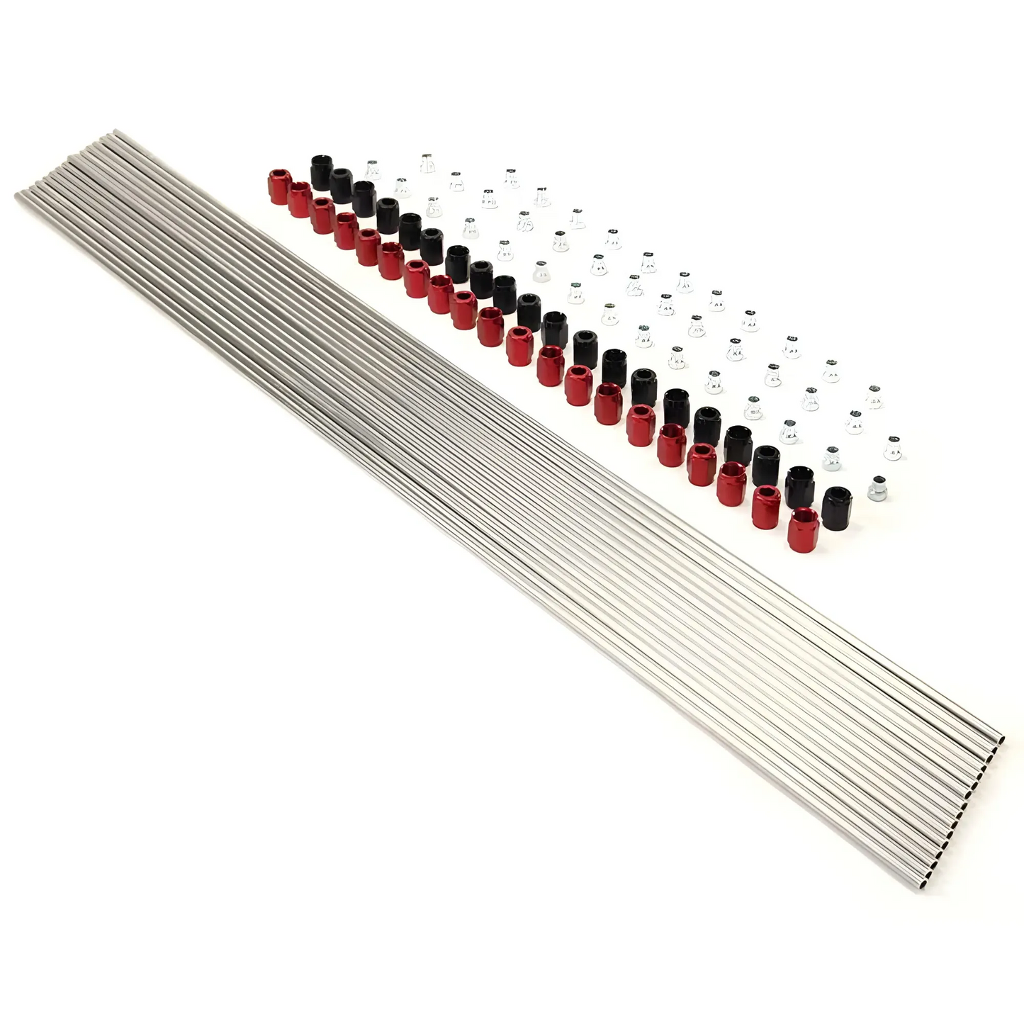Nitrous Outlet 10 Cylinder Direct Port Plumbing Kit - Sixteen 2' Hard-line Sticks/Twenty Red B-Nuts/Twenty Black B-Nuts/Fourty Sleeves