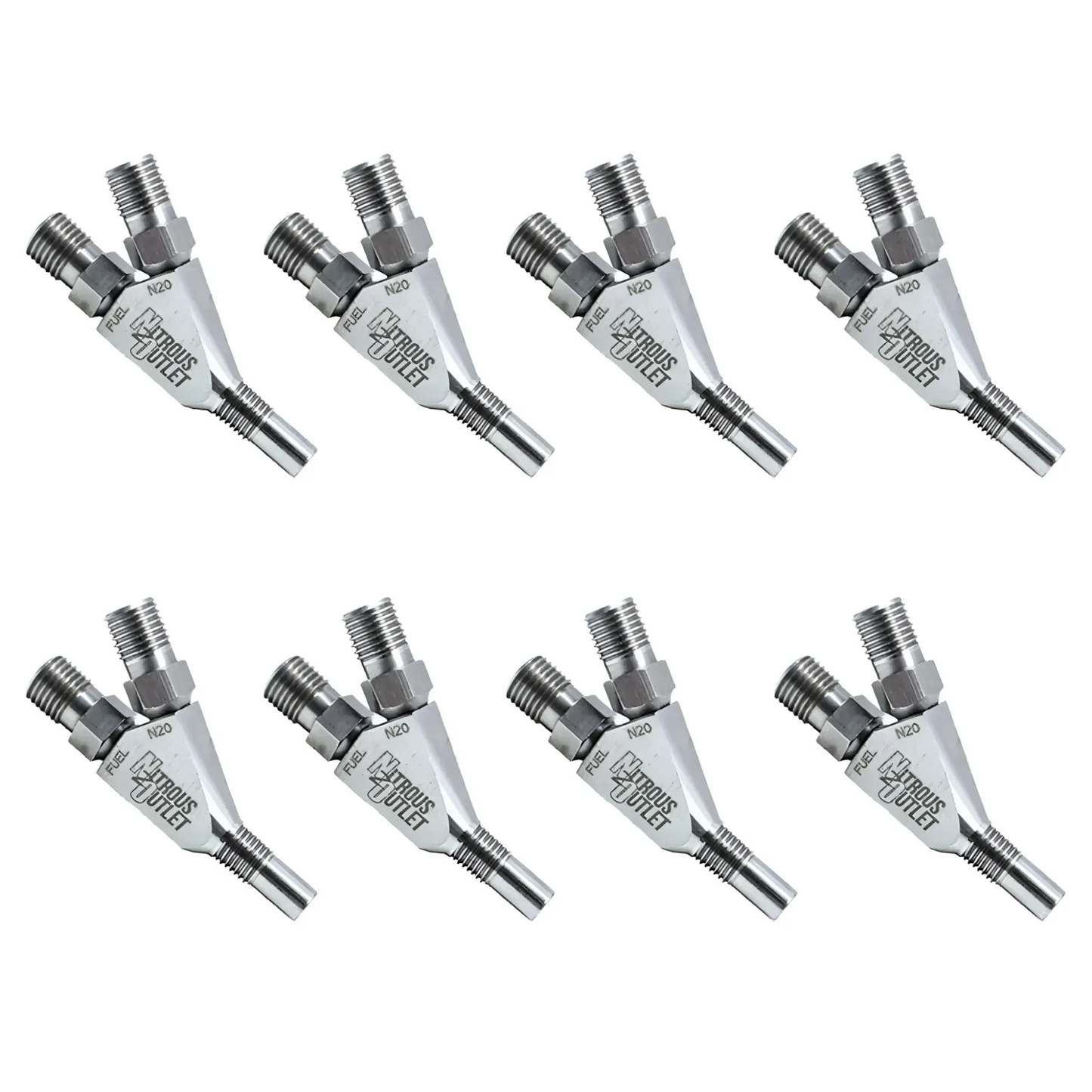 Nitrous Outlet Vortex Ti 1/16" NPT Dry Dual Stage Nozzle - 8 Pack/Straight Annular Discharge/Titanium